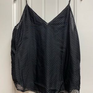 Black Express tank with velvet detail